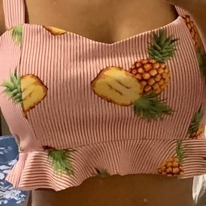 Forever 21 pineapple  Crop Top